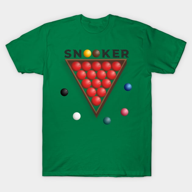 Snooker Ball Design T-Shirt by AJ techDesigns